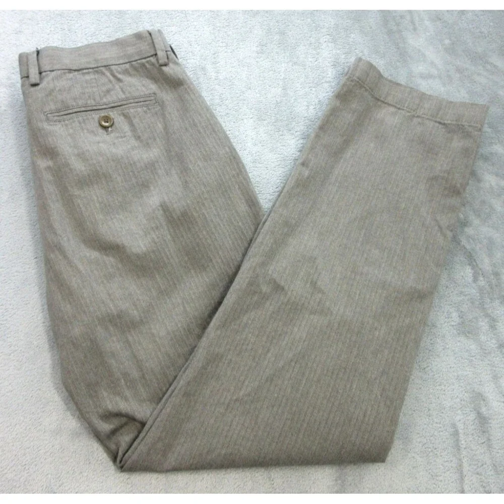 Banana Republic Kentfield Pants Men Size 31 x32 (Actual 29 x28) Beige Flat Front